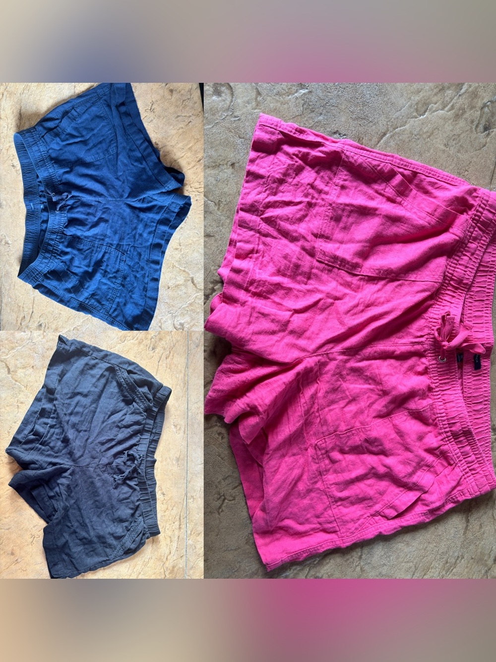 3 linen shorts